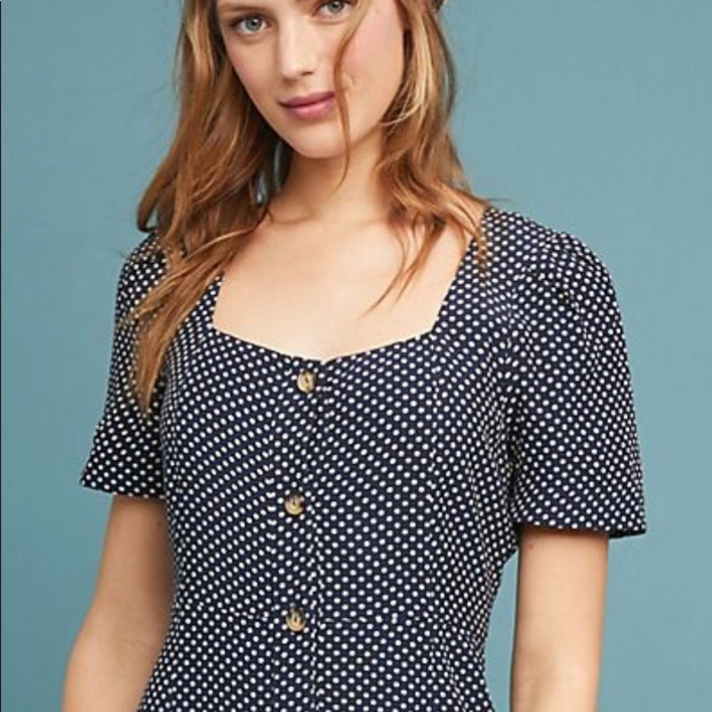 ANTHROPOLOGIE MAEVE CECILE POLKADOT DRESS - Picture 4 of 6